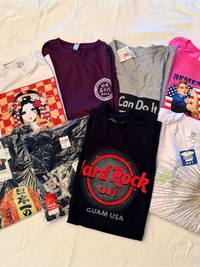 8 Shirts from Guam, Japan and Hawaii. NWT and NWOT